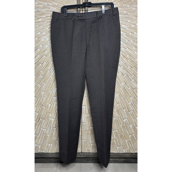 GRUPPO ARTIGIANI Men DRESS PANTS SIZE 34 X 29 WOOL Brown MADE IN ITALY - Picture 1 of 15